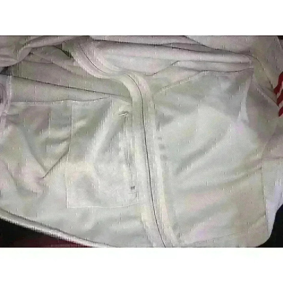 Adidas Mens Size 2XL Red/White Zip Up Jacket Hidden Inside Pockets - Picture 6 of 6
